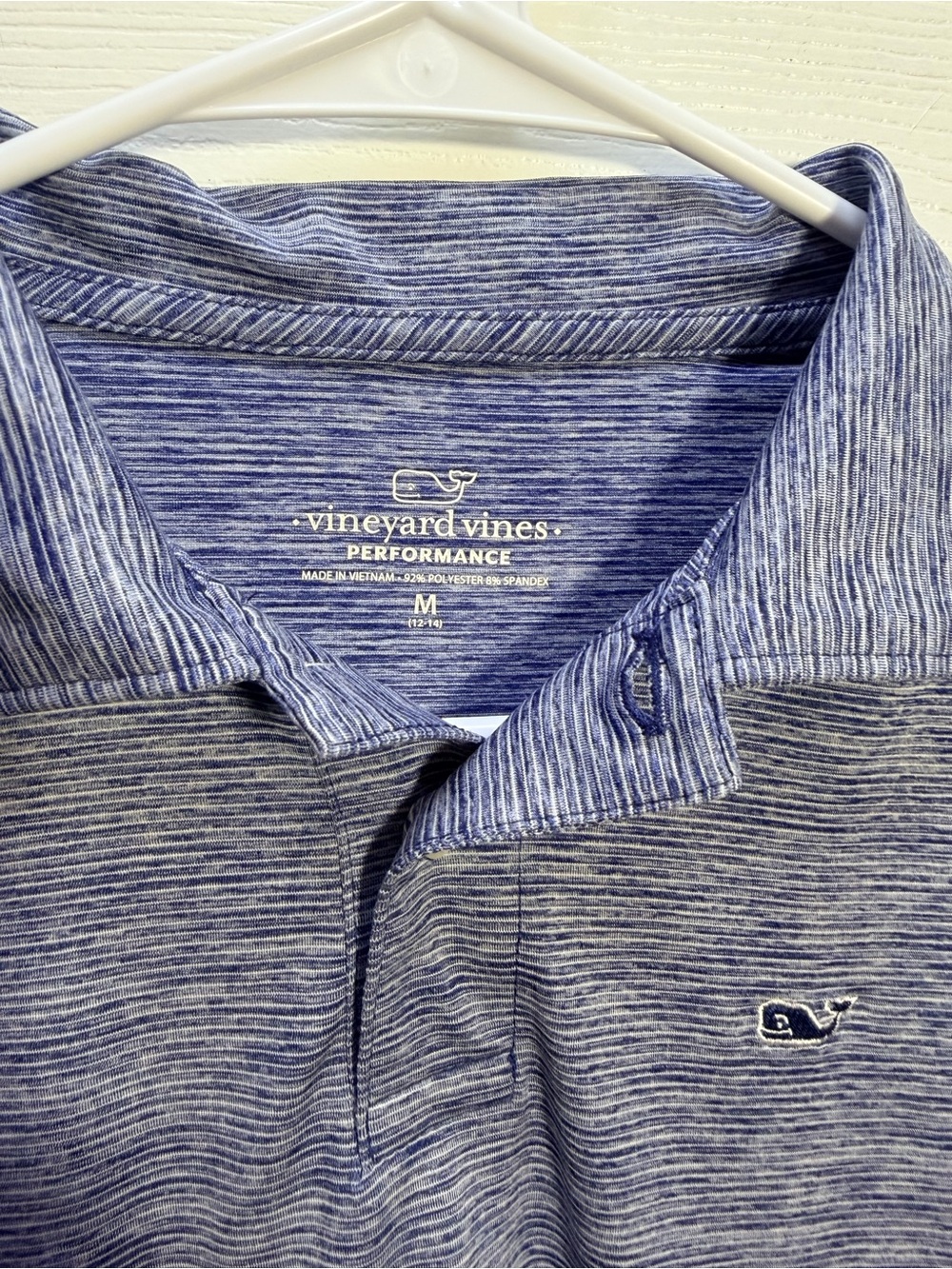 Vineyard Vines Blue Boys 12/14 Medium Heather Performance Polo - Picture 2 of 4